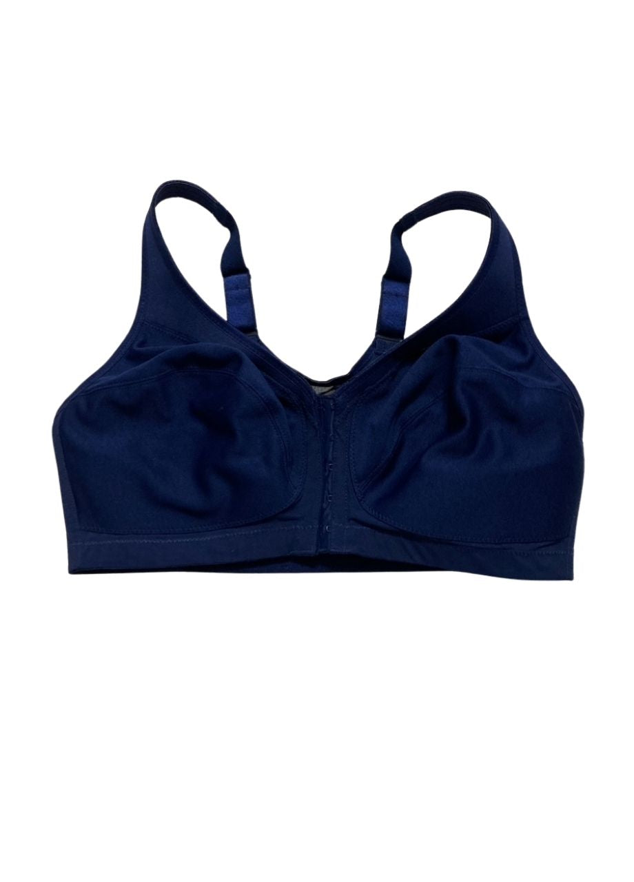 GLAMORISE Full Figure Plus Size Front-Closure Posture Back Wirefree BLUE 38DD