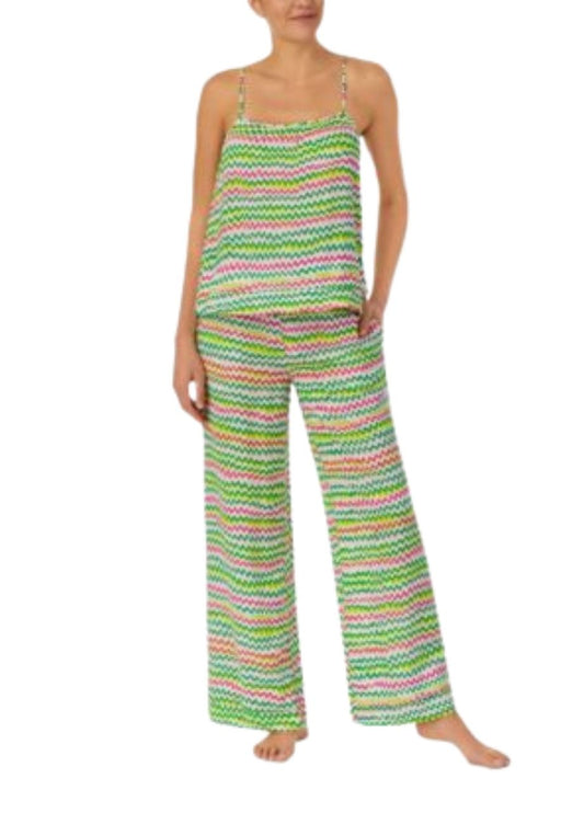 SANCTUARY 2-Pc. Printed Ruffled Pajamas Set GREEN S