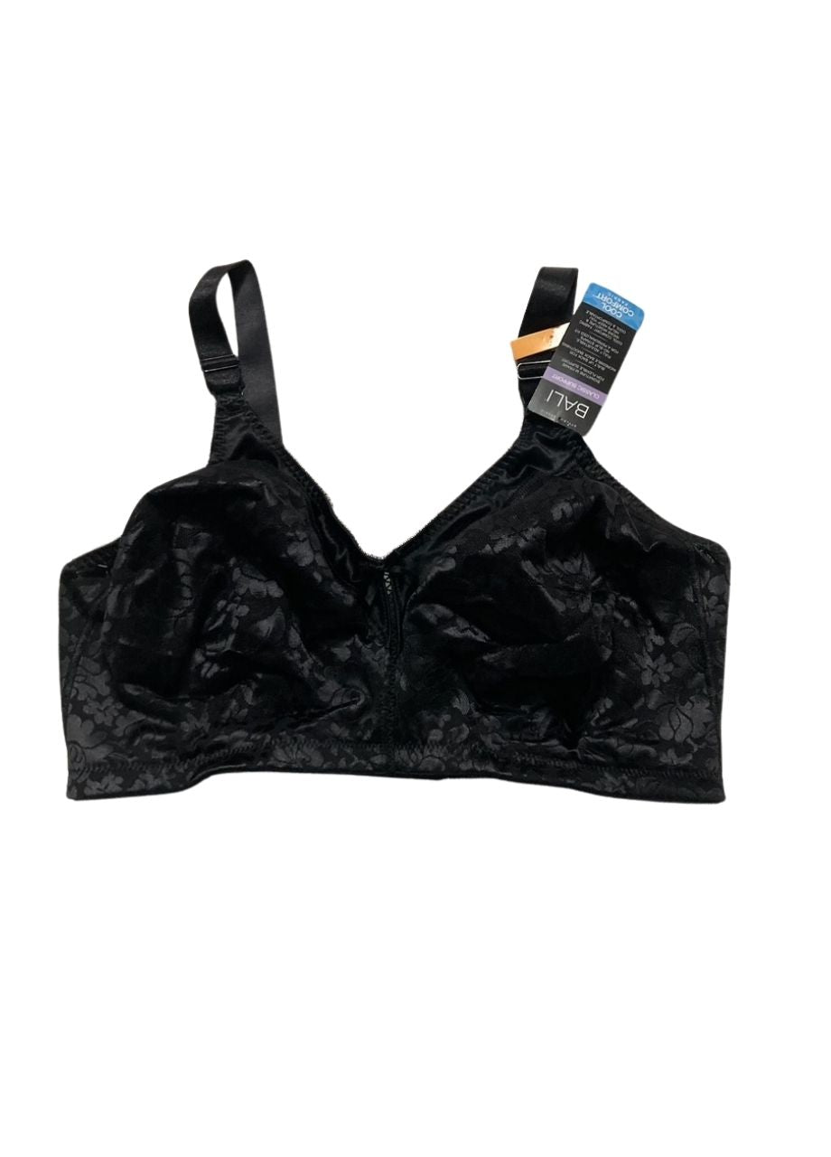 BALI Wireless Lace Bra, Double Support Lace BLACK 42DD