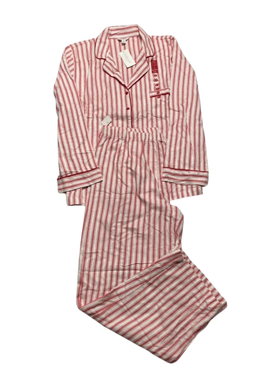 CHARTER CLUB 2-pc. Cotton Flannel Packaged Pajamas Set FESTIVE STRIPE XL