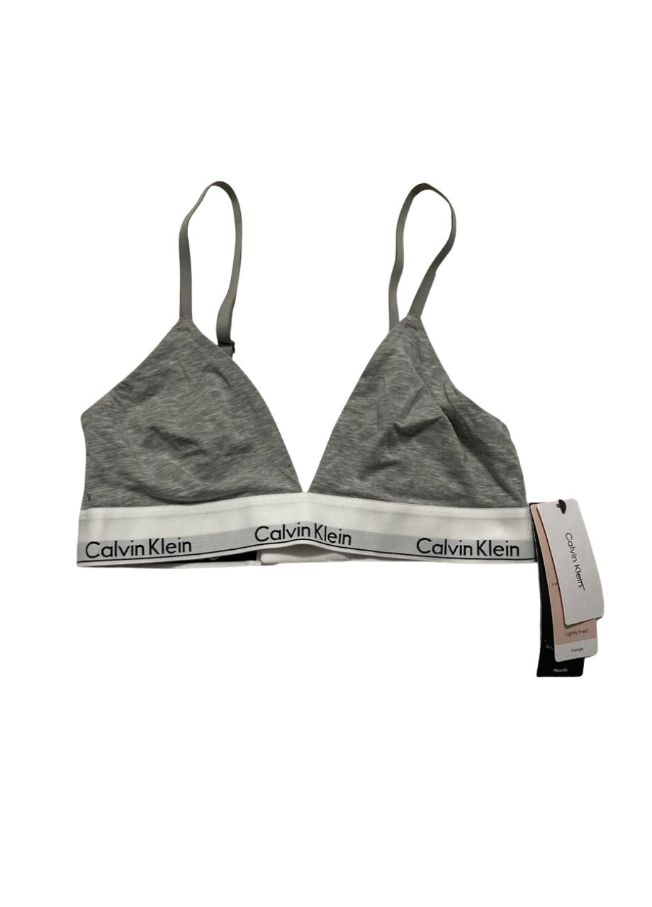 CALVIN KLEIN Modern Cotton Lightly Lined Triangle Wireless Bralette GREY M
