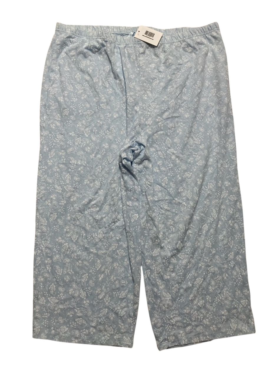 CHARTER CLUB Cotton Printed Cropped Pajama Bottom PALE BLUE XXL