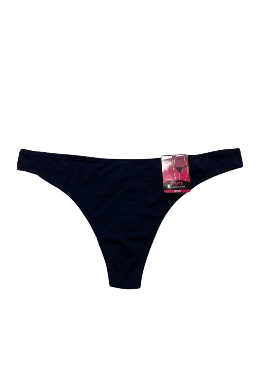 MAIDENFORM Cotton Comfort Thong Underwear BLUE 2XL