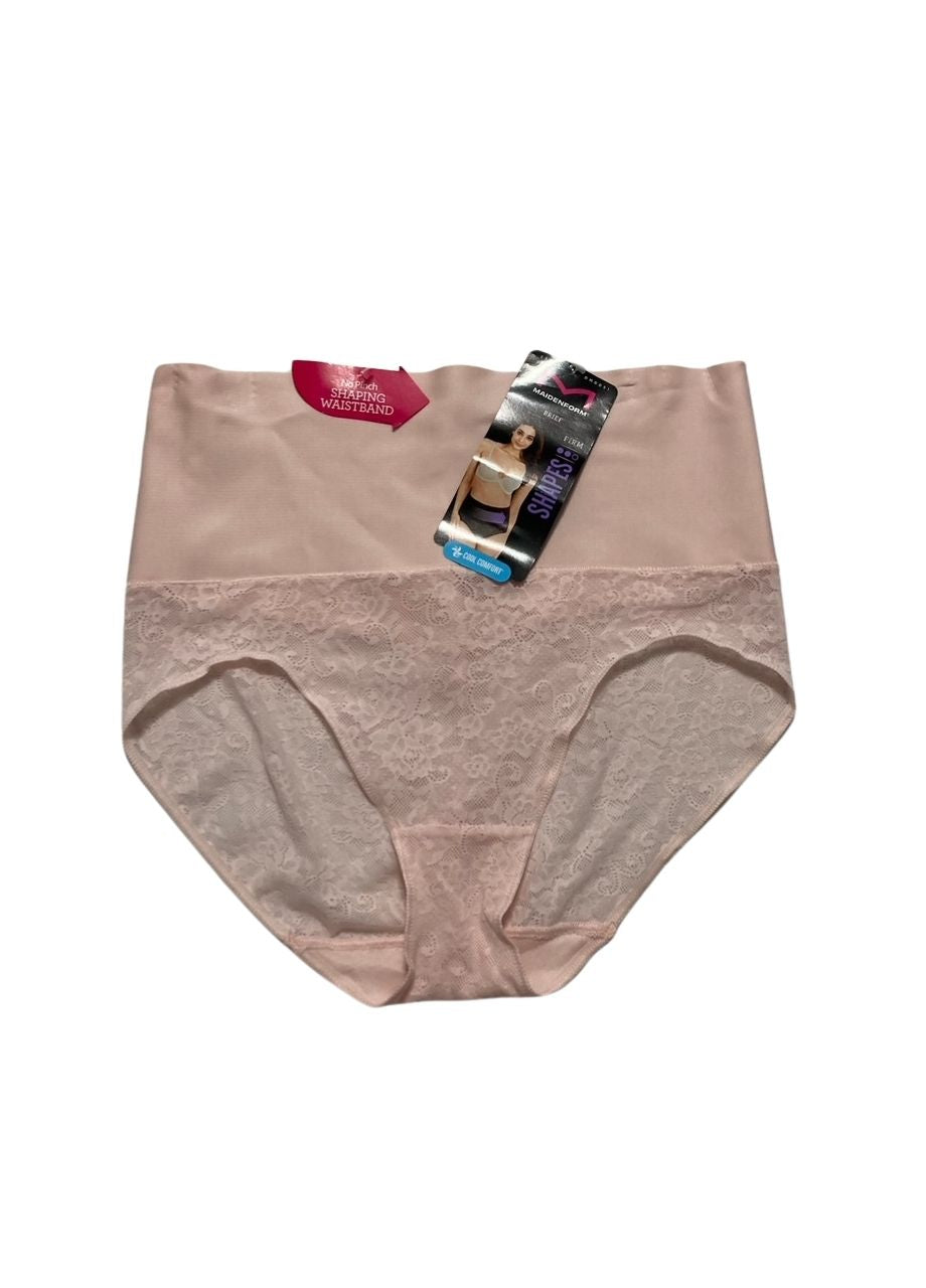 MAIDENFORM Tame Your Tummy Firm Control Brief Underwear PINK PIROUETTE LACE XL
