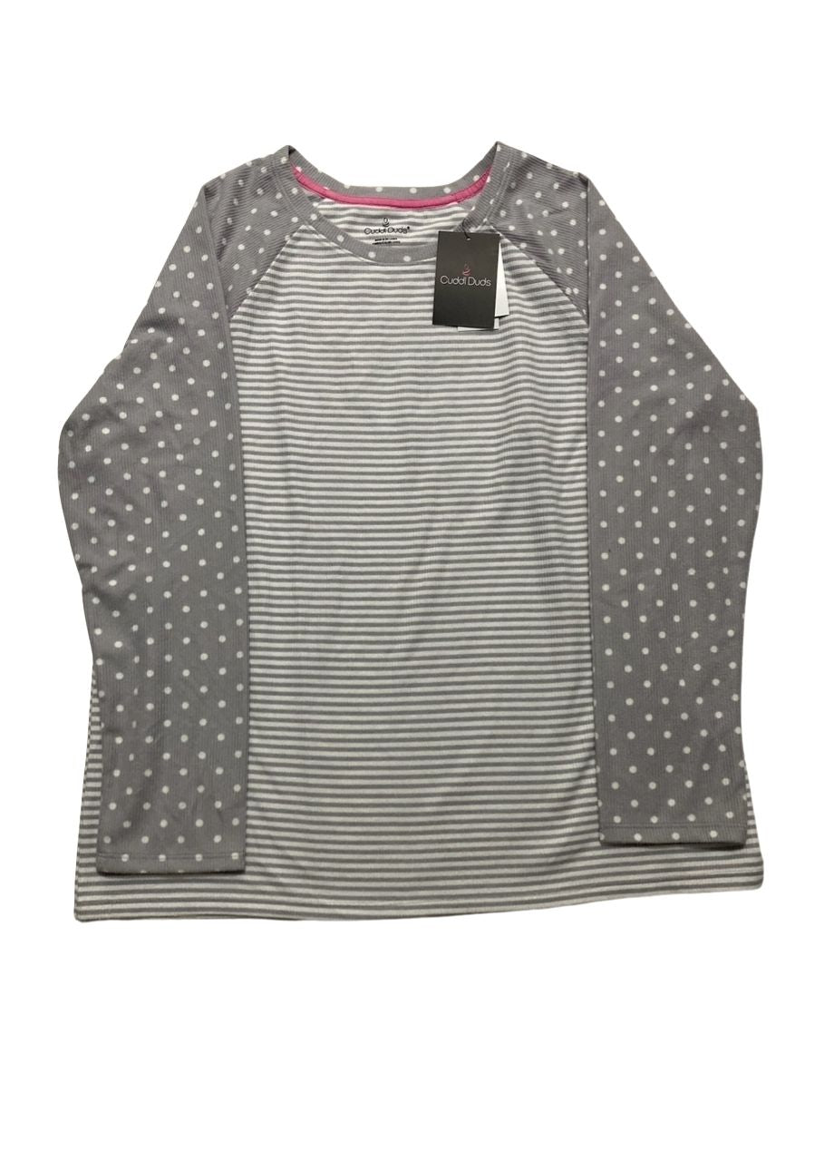 CUDDL DUDS Brushed Mini Waffle Thermal Long Sleeve with Jogger Pajama Set GRAY L