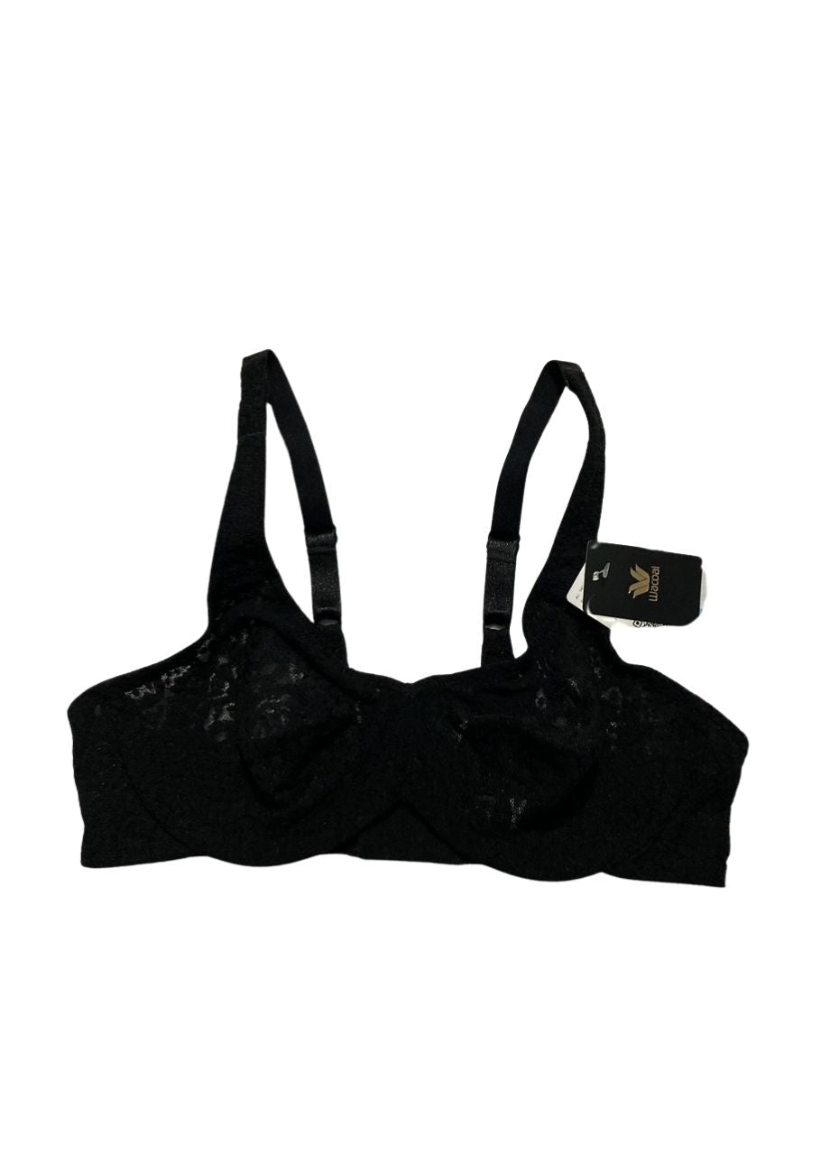 WACOAL Halo Lace Unlined Full Coverage Underwire Bra BLACK 36C