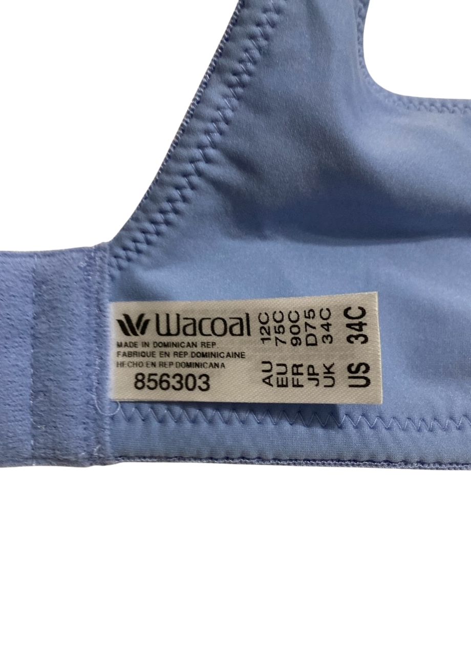 WACOAL Back Appeal Lightly Padded Full Coverage Wire Free T-Shirt Bra BLUE 34C