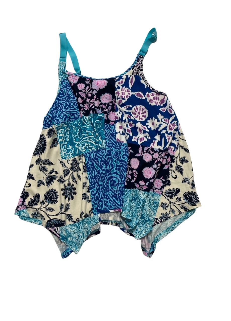 LINEA DONATELLA Sleeveless Knit Chemise BLUE FLORAL M
