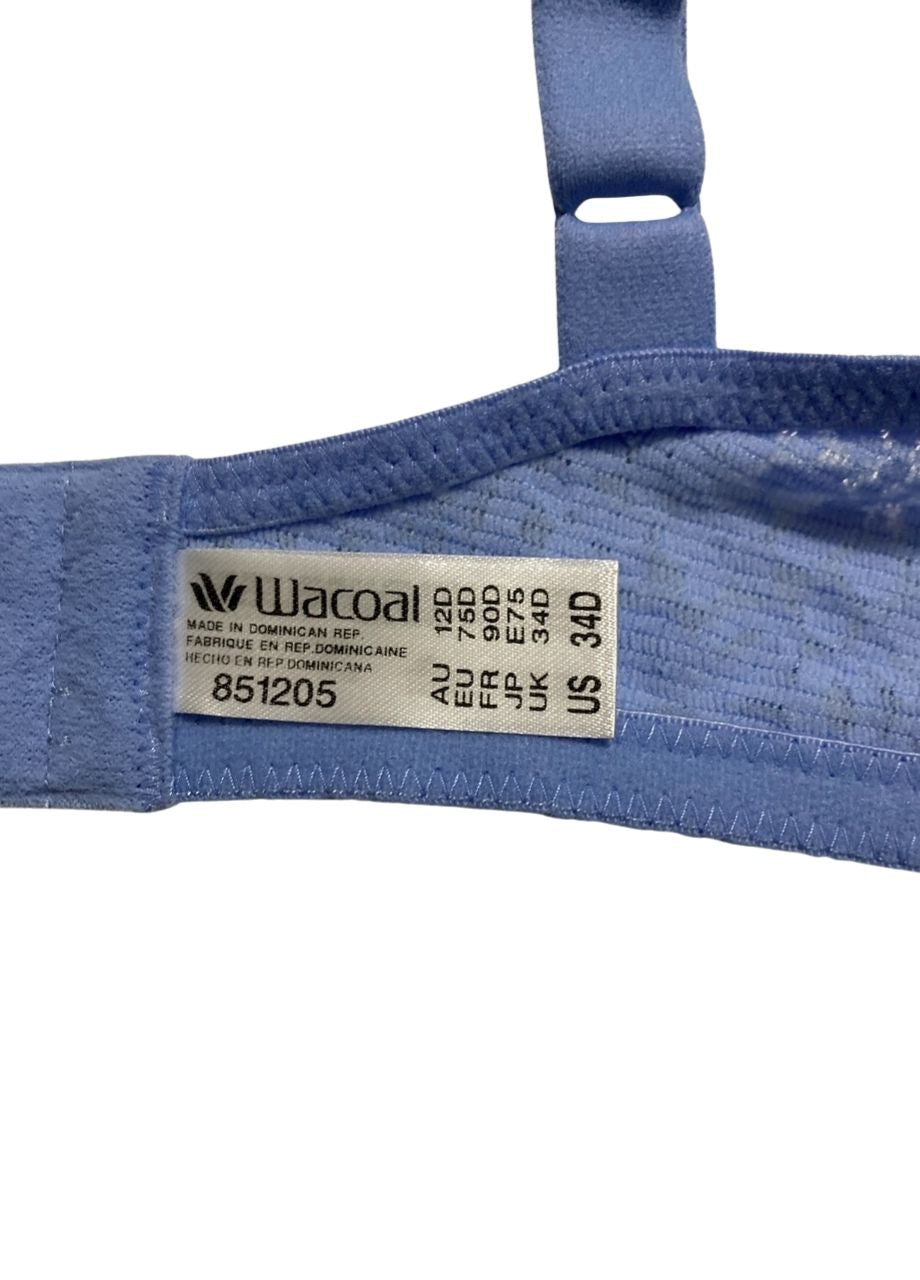 WACOAL Halo Lace Unlined Mid Coverage Underwire Bra BLUE 34D