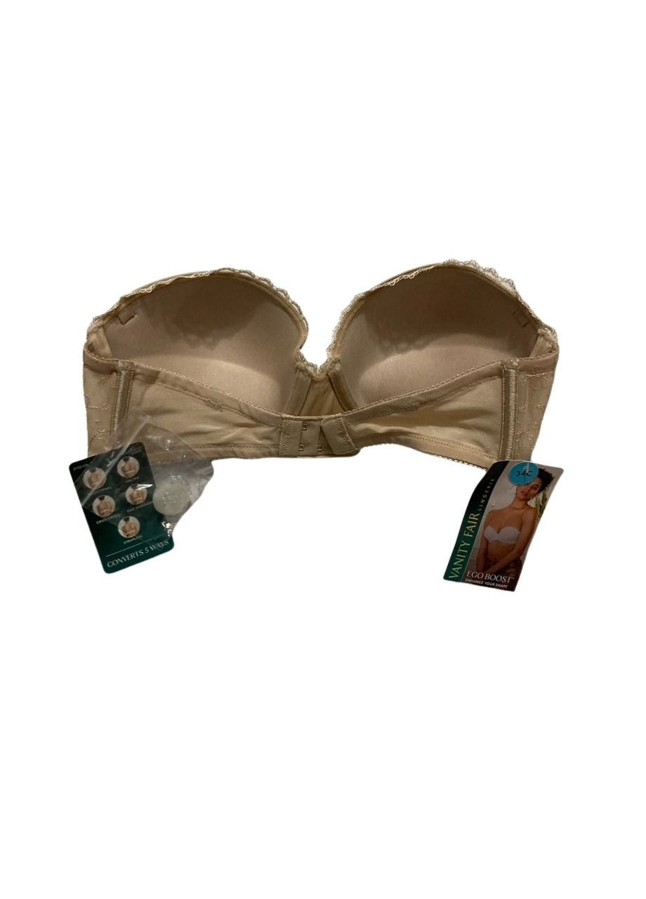 VANITY FAIR Gel Touch Padded Strapless Push Up Bra BEIGE 34C