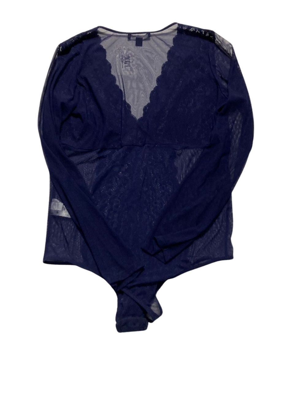 I.N.C Long-Sleeve Lace Mesh Body NAVY XL