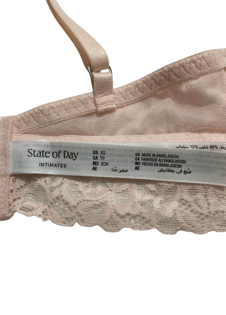 STATE OF DAY Lace Bralette PINK XS