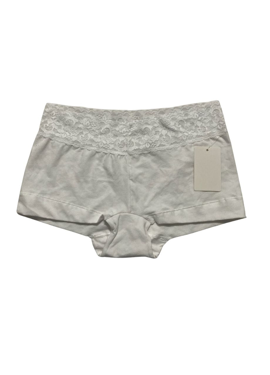 MAIDENFORM Dream Cotton With Lace Boyshort WHITE M