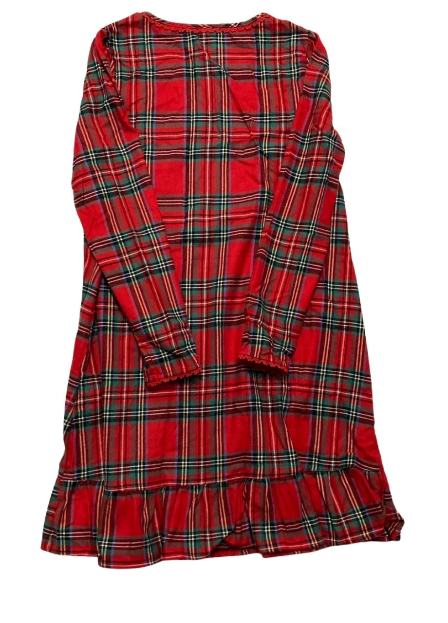 HOLIDAY LANE Brinkley Plaid Flannel Sleep Dress RED XS