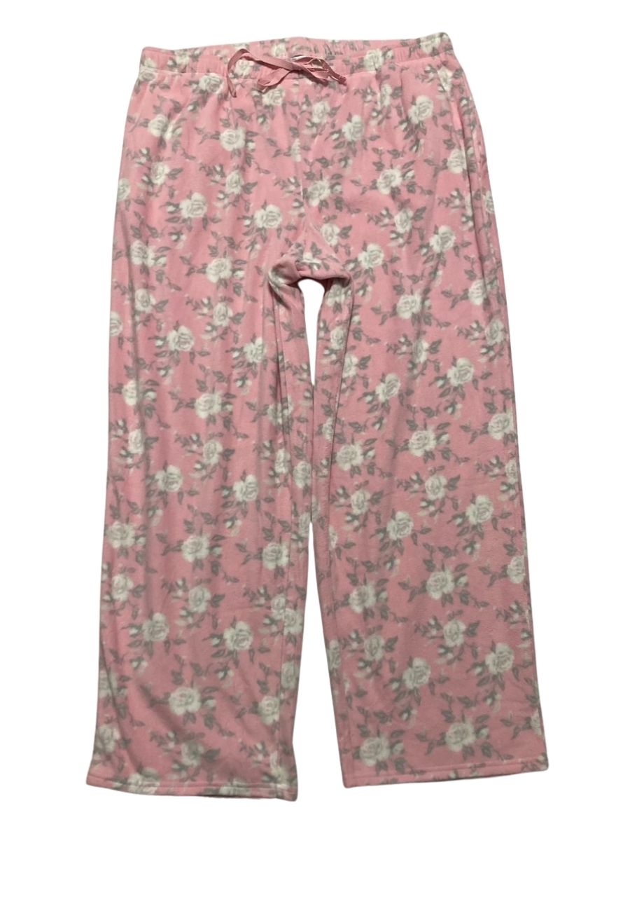 CHARTER CLUB Printed Fleece Pajama Pants BLURRED ROSE XL