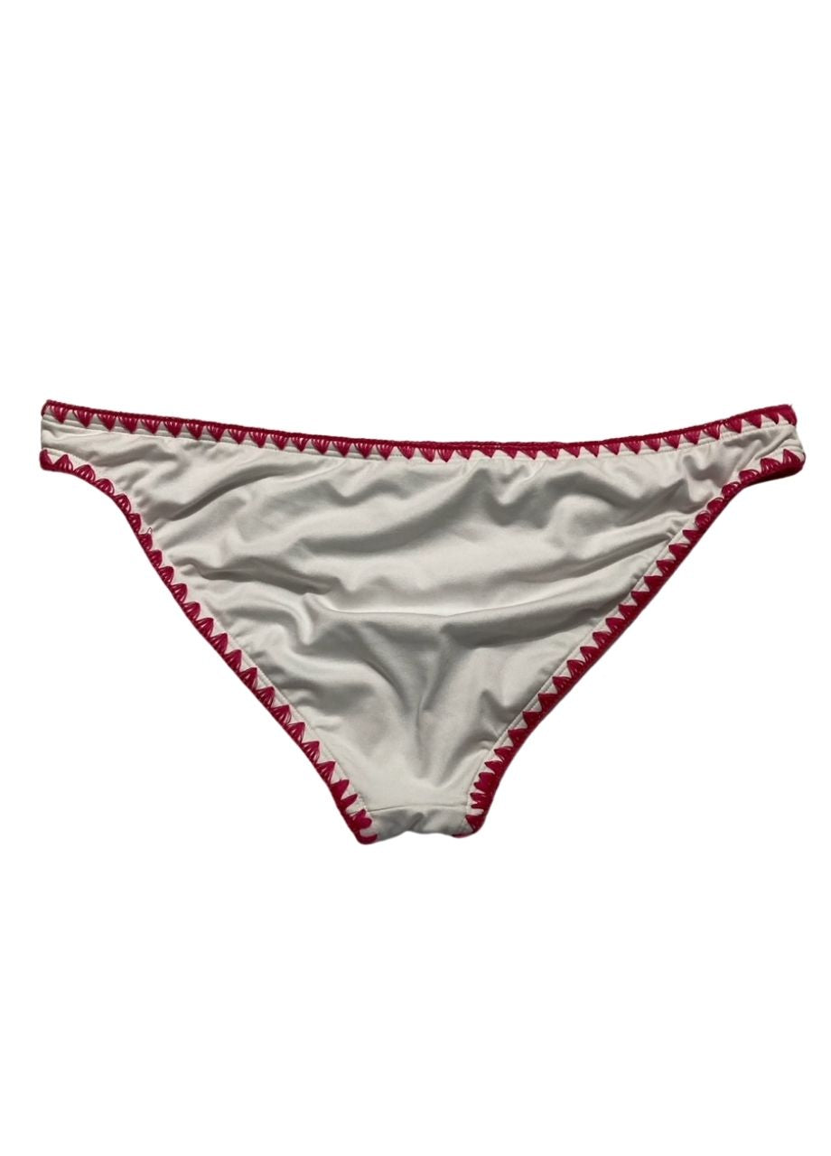 BAR III Blanket Stitch Bikini Swim Bottom Separates WHITE XL