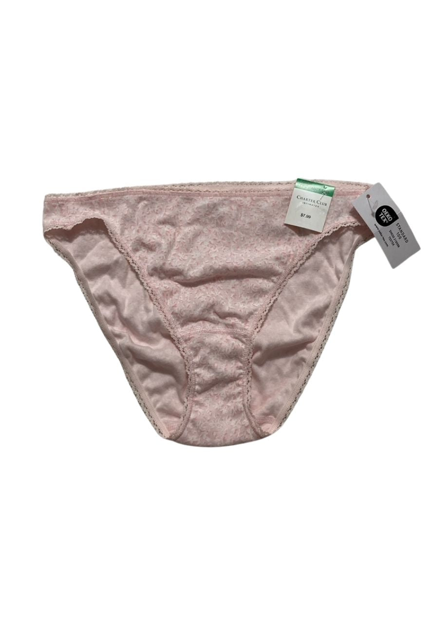 CHARTER CLUB Everyday Cotton Bikini Underwear MICRO FLORAL PINK L