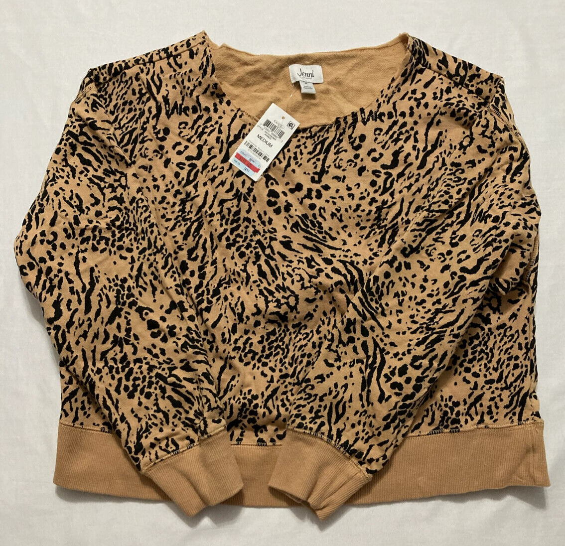 Jenni Cotton French Terry Lounge Only Top Animal Print M