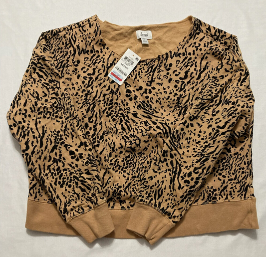 Jenni Cotton French Terry Lounge Only Top Animal Print M