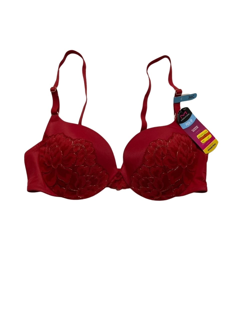 MAIDENFORM Push Up & In Underwire Bra RED ROSE GOLD 36C