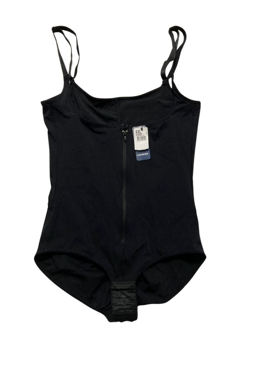 LEONISA Sculpting Butt Lifting Body Shaper with Front Hook BLACK 2XL