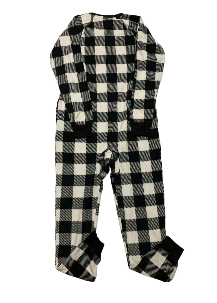 FAMILY PJS Checkered One-Piece Pajamas BLACK S