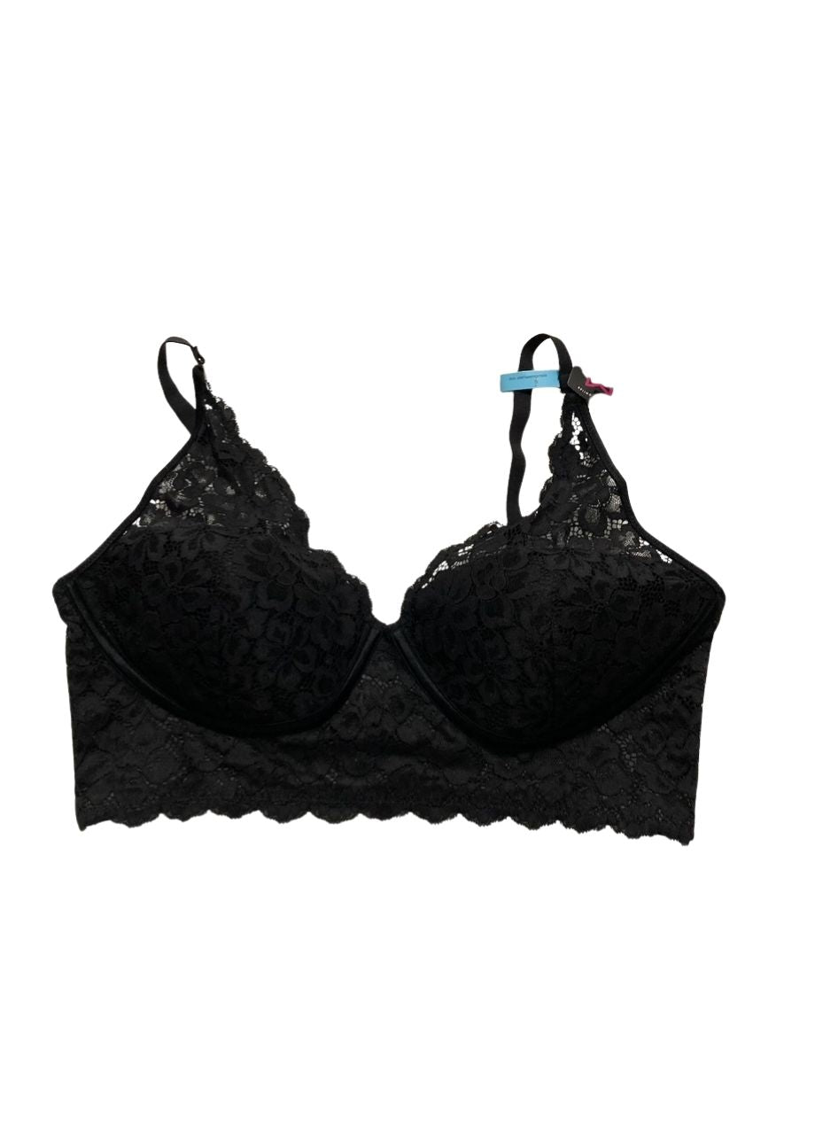 MAIDENFORM Lace Bralette, Padded Longline Bralettes BLACK 40C