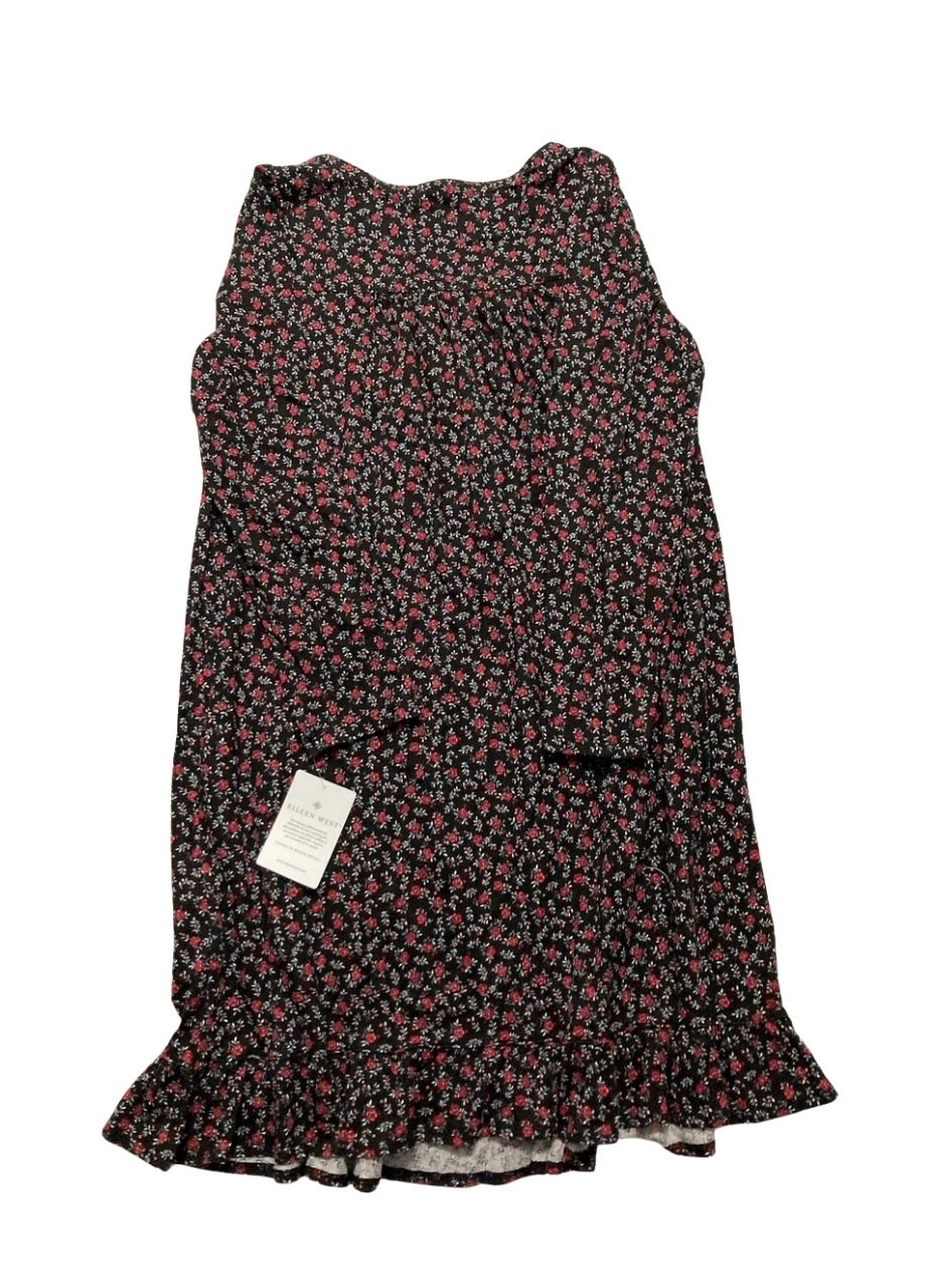 EILEEN WEST Long Sleeve Short Nightgown BLACK