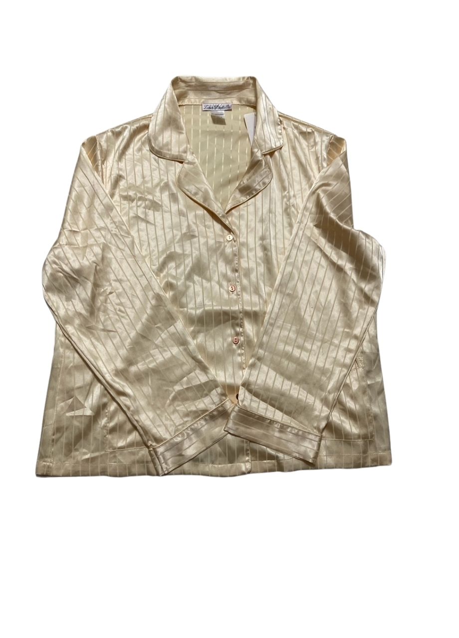 LINEA DONATELLA Satin Shine Stripe Long Pajama BEIGE L