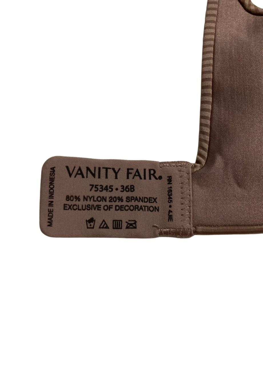 VANITY FAIR Beauty Back Full-Coverage Bra TAUPED STRIP 36B