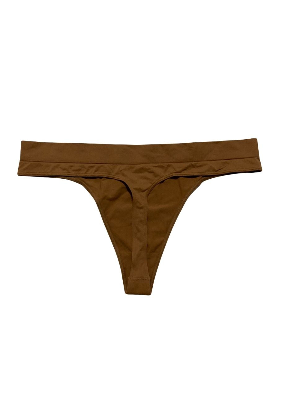 STATE OF DAY Seamless Thong Underwear BROWN XXL