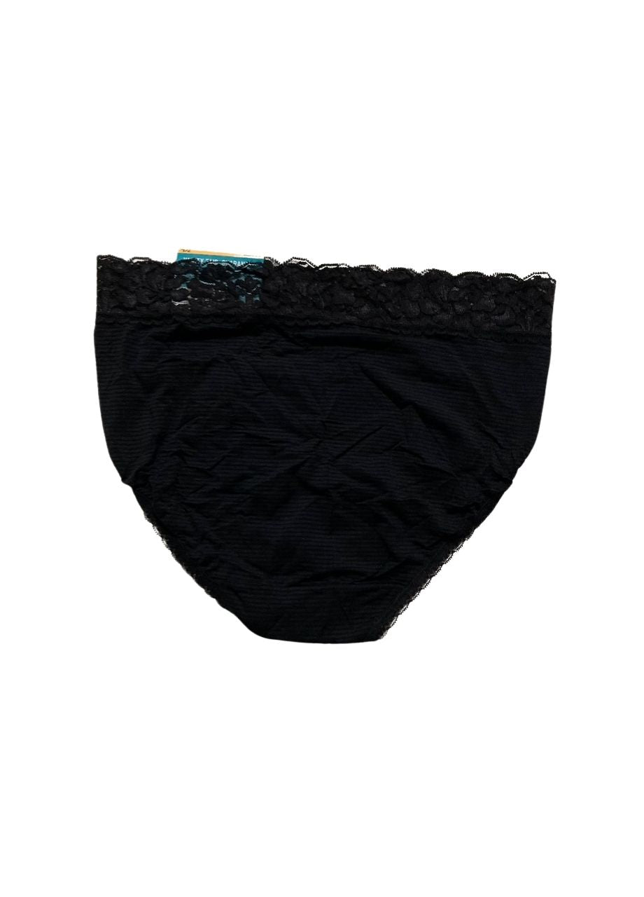 VANITY FAIR Flattering Lace Panties MIDNIGHT BLACK L