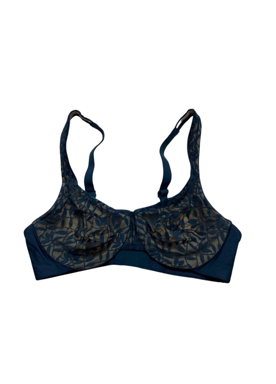 OLGA Sheer Leaves Minimizer Bra DEEP TEAL 36C