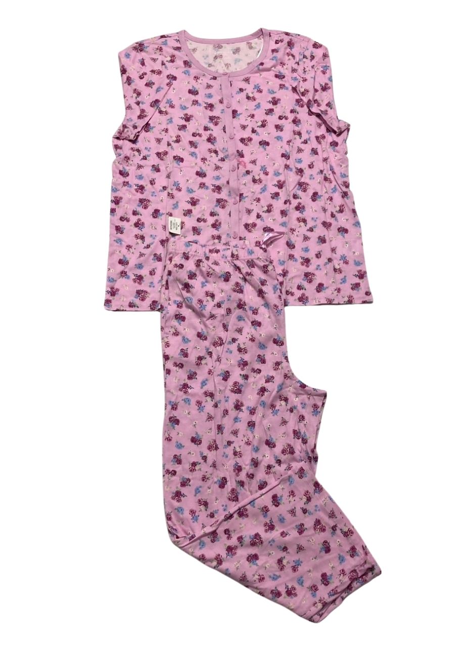 CHARTER CLUB Cotton Printed Cropped Pajamas Set ROSEBUD DITSY M