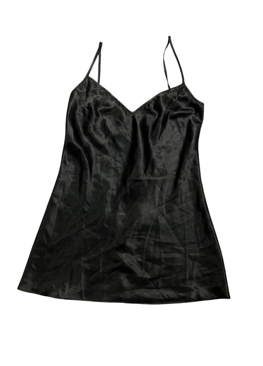 DREAMGIRL Charmeuse Robe Set BLACK S