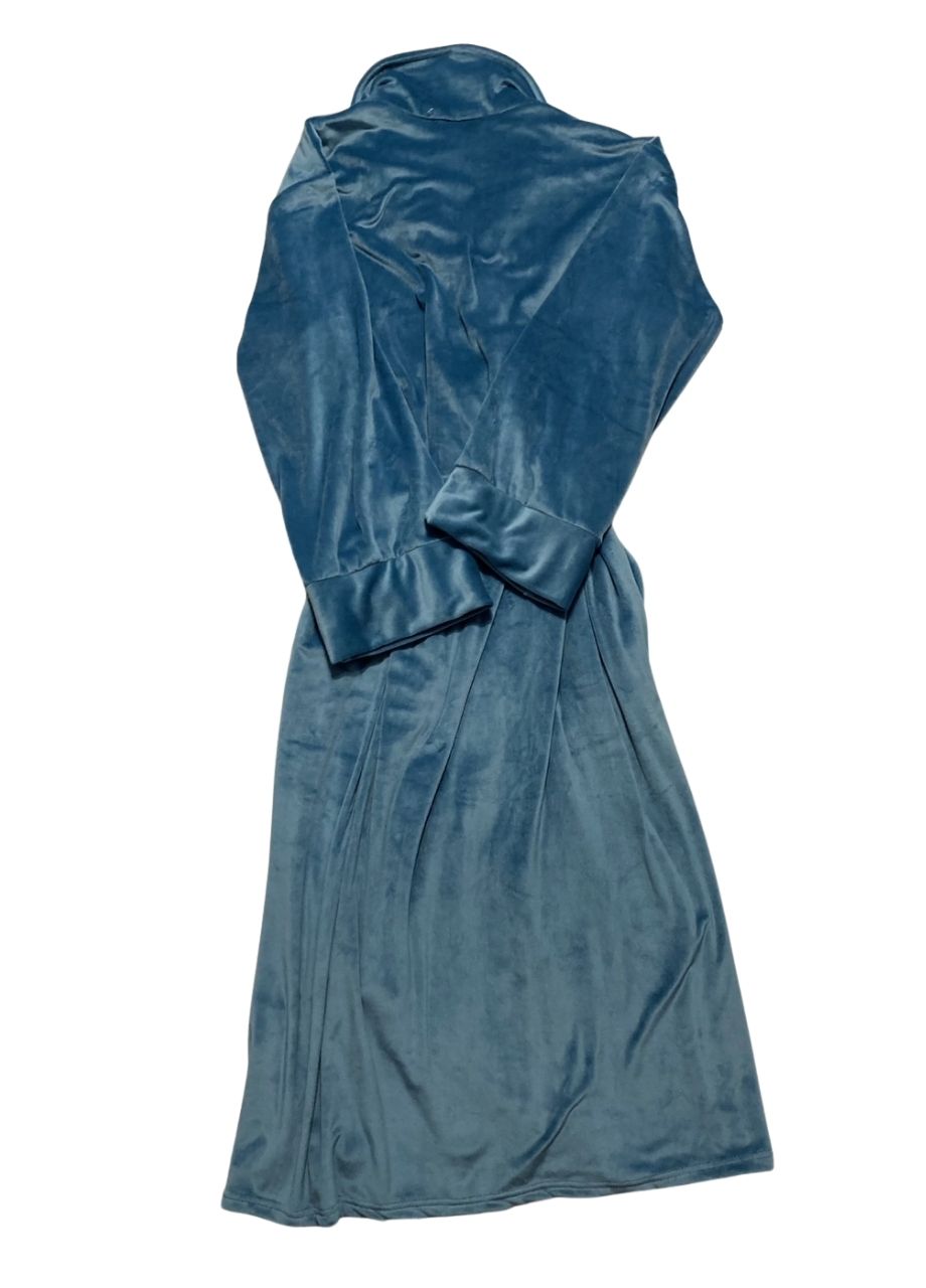 PURE FIBER Plush Cloud Soft Spa Robe with Pockets BLUE XL