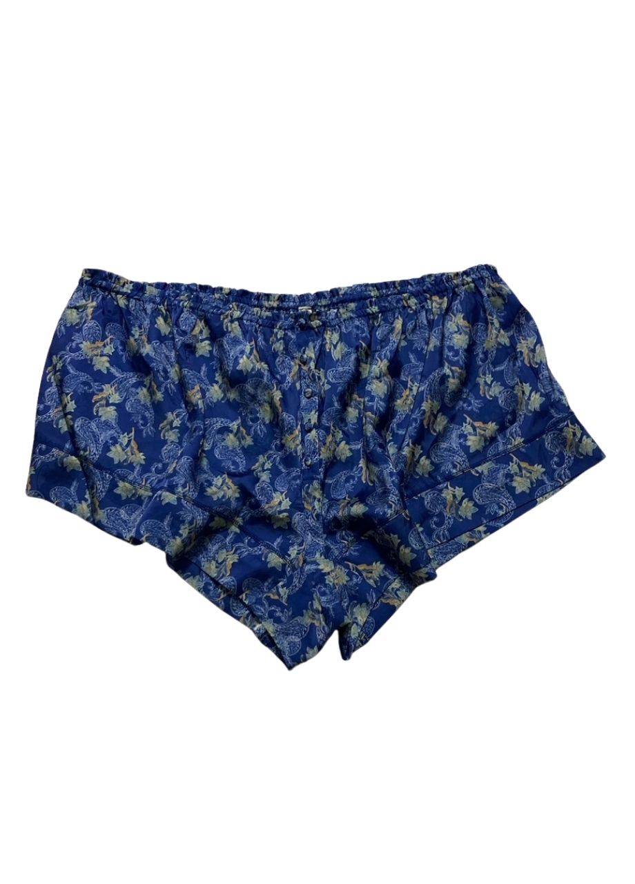 FREE PEOPLE printed satin pajama bottom BLUE XL