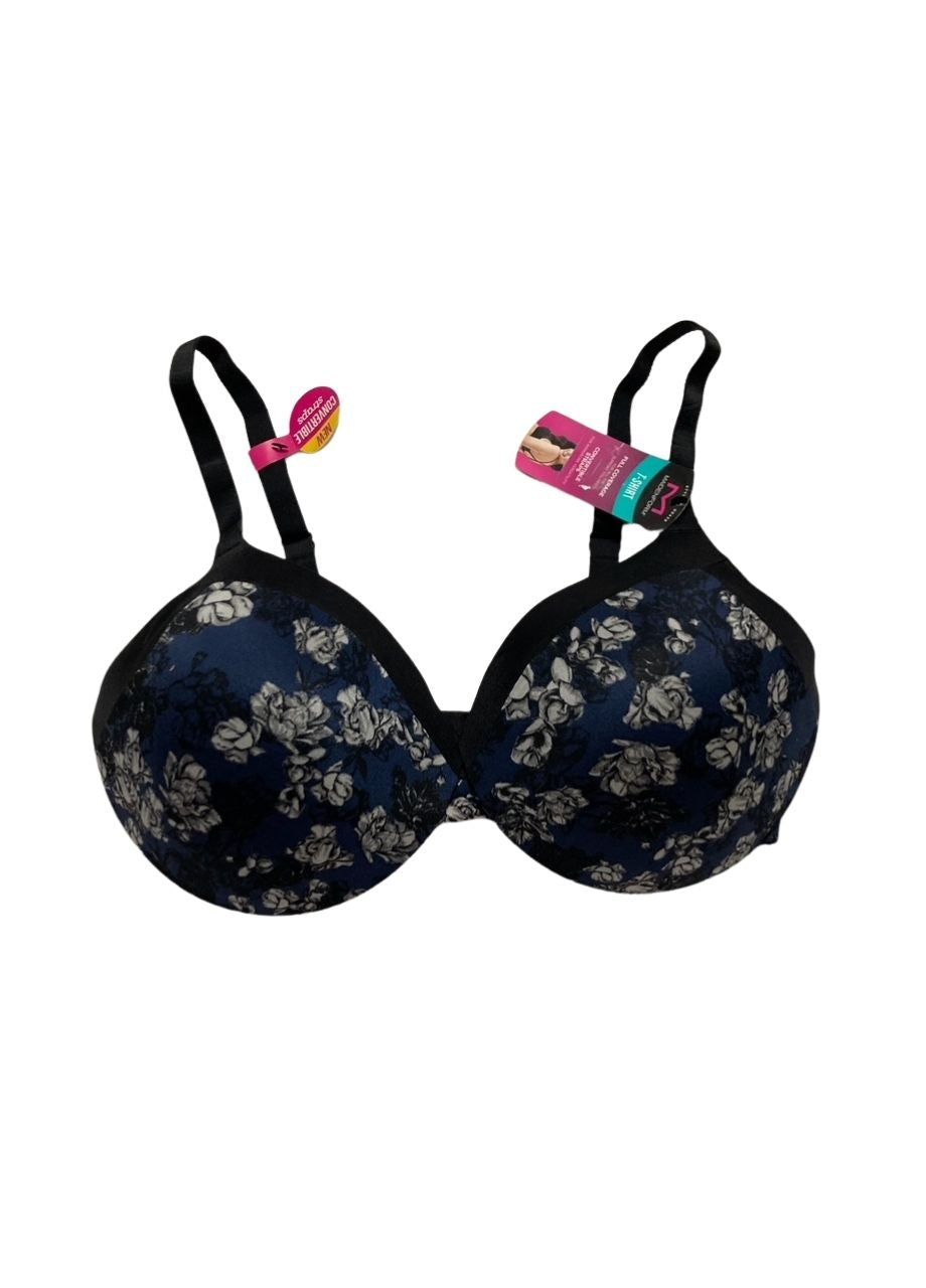 MAIDENFORM Comfort Devotion Underwire Convertible T-shirt BLACK AND NAVY