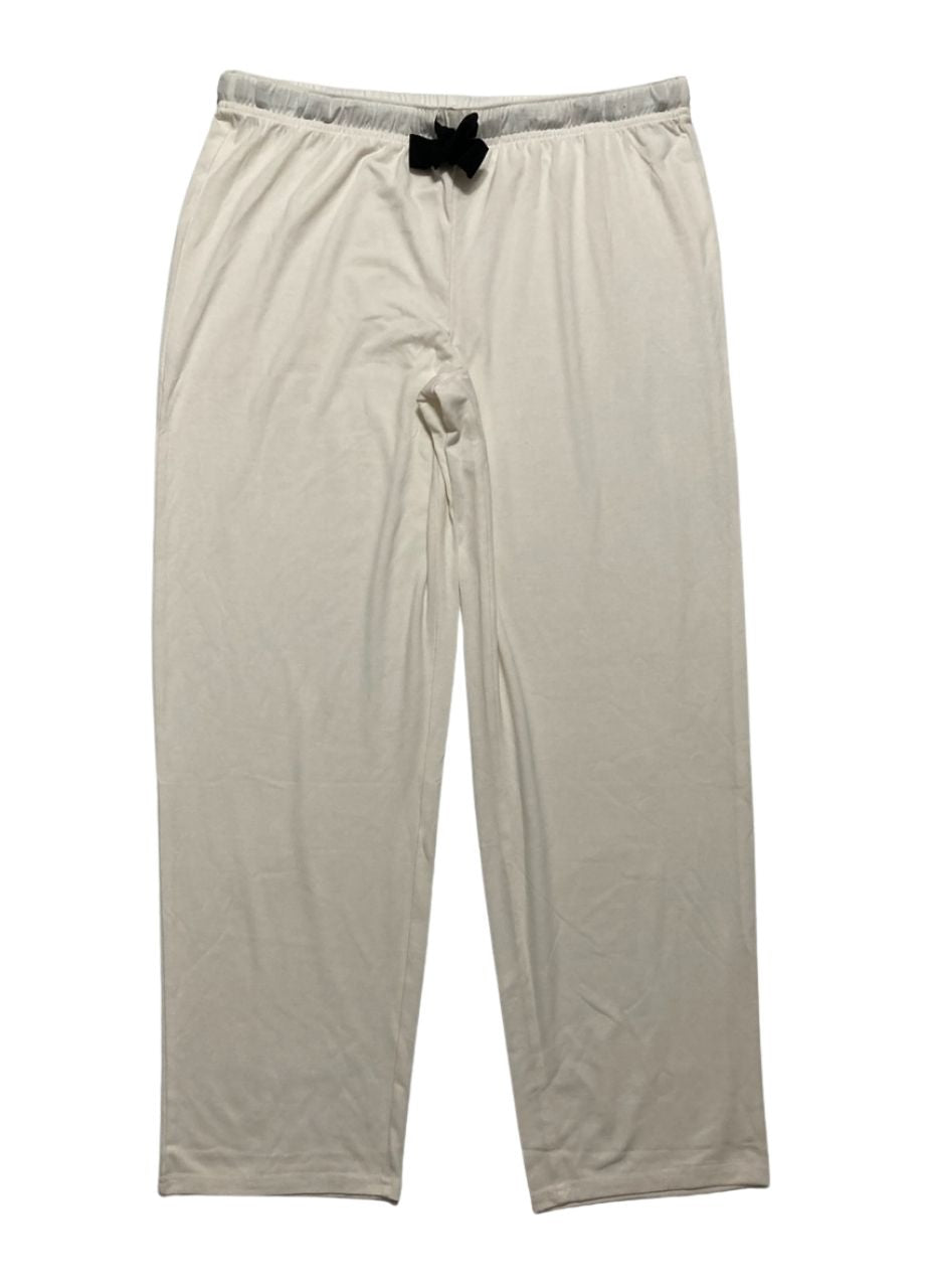 FELINA Long Sleeve Pajama Set 2 Piece Knit Pajama Set WHITE XL