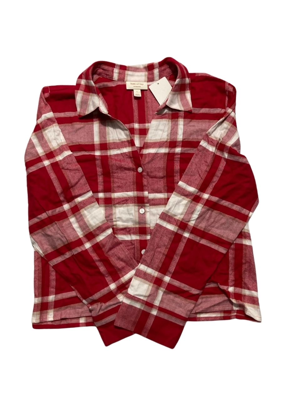 STATE OF DAY Nightwear pajama top RED L