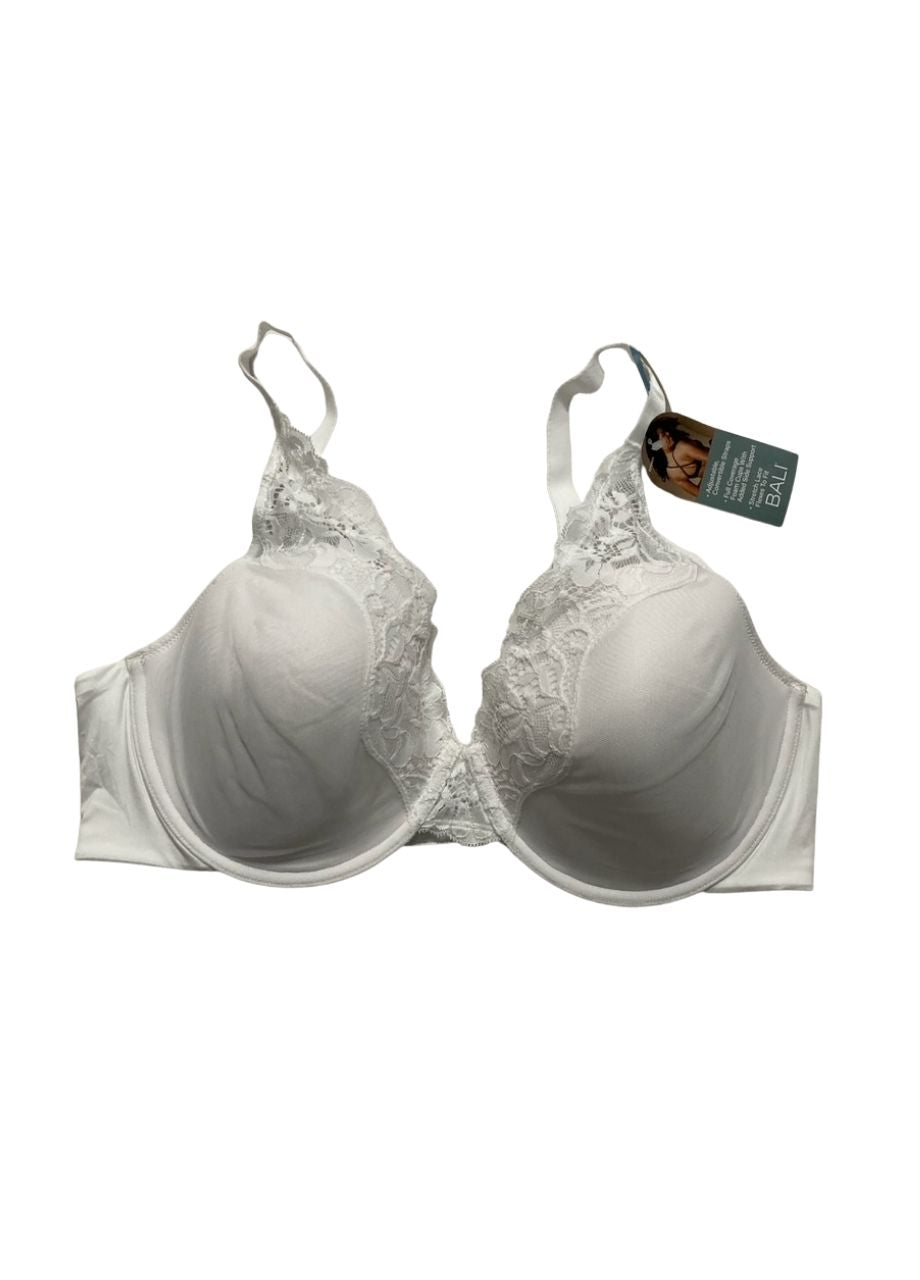 BALI Lace Underwire One Smooth U Comfort Stretch Full-Coverage Lace WHITE 42C