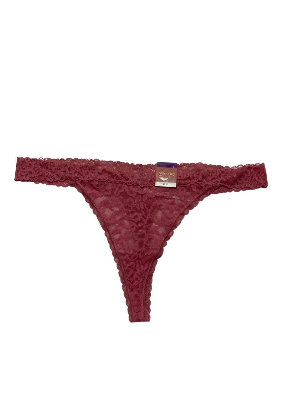 STATE OF DAY Lace Thong Underwear PINK XXL