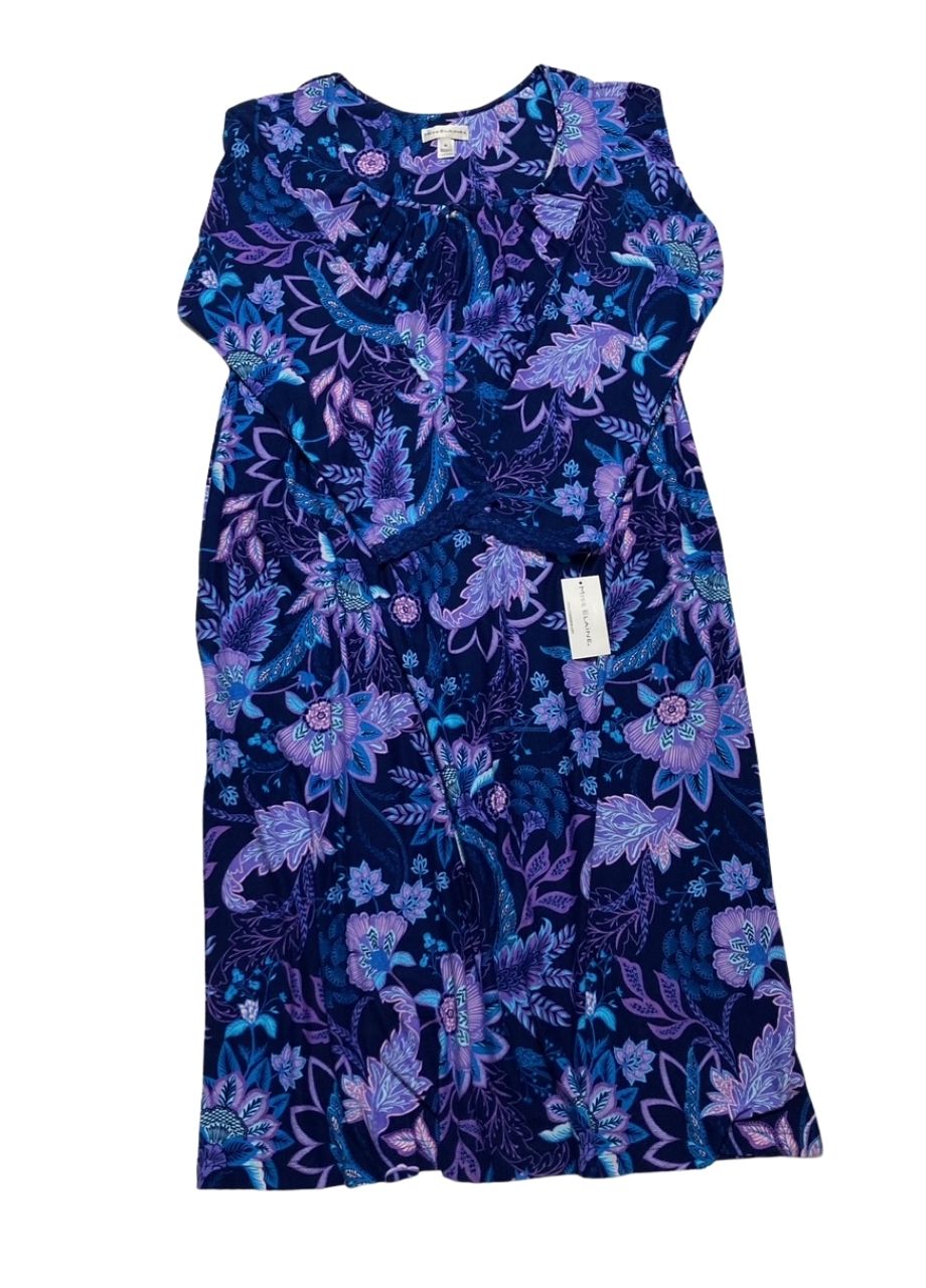 MISS ELAINE Long Sleeve Printed Night Dress PURPLE M