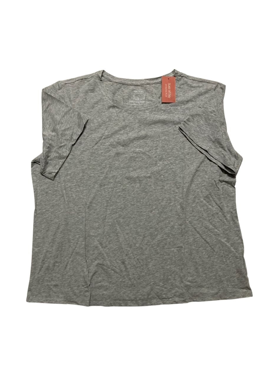 STATE OF DAY Pajama Top Round Neck GRAY