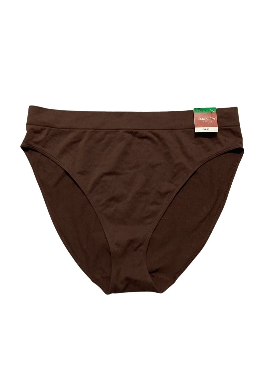 STATE OF DAY Seamless High-Cut Underwea BROWN L