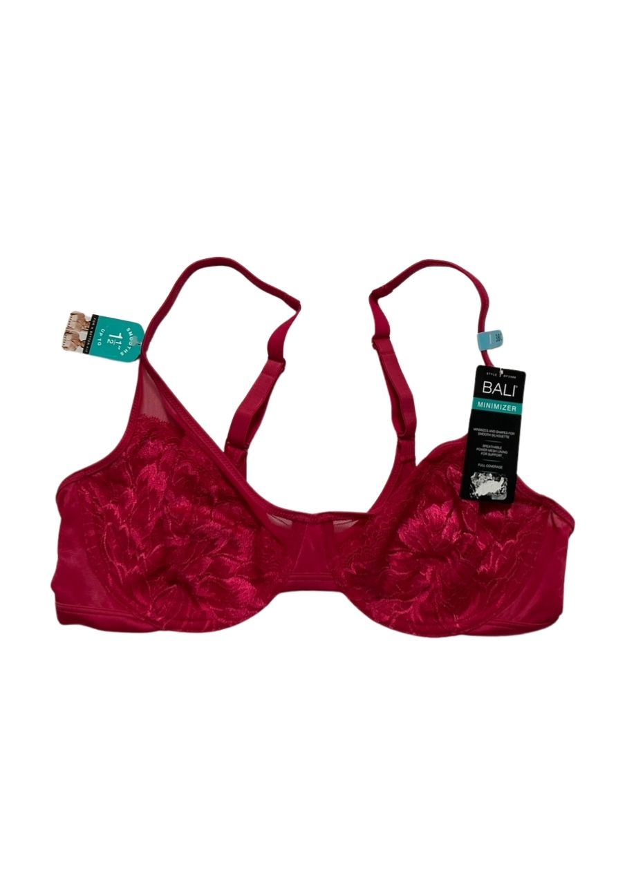 BALI One Smooth U Lace Minimizer Bra SCARLET BERRY 38C