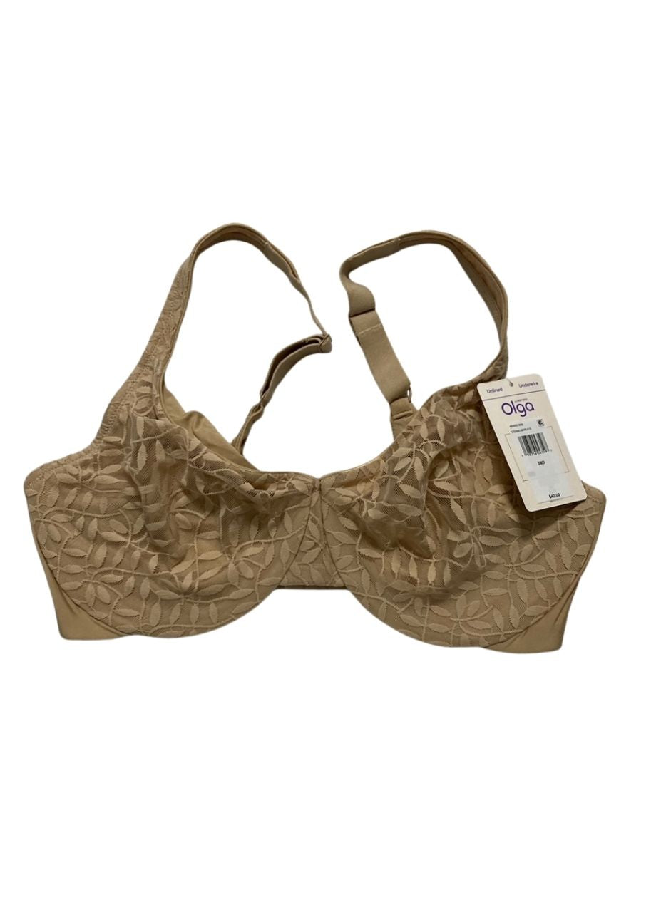 OLGA Sheer Leaves Minimizer Bra FRENCH TOAST 38D