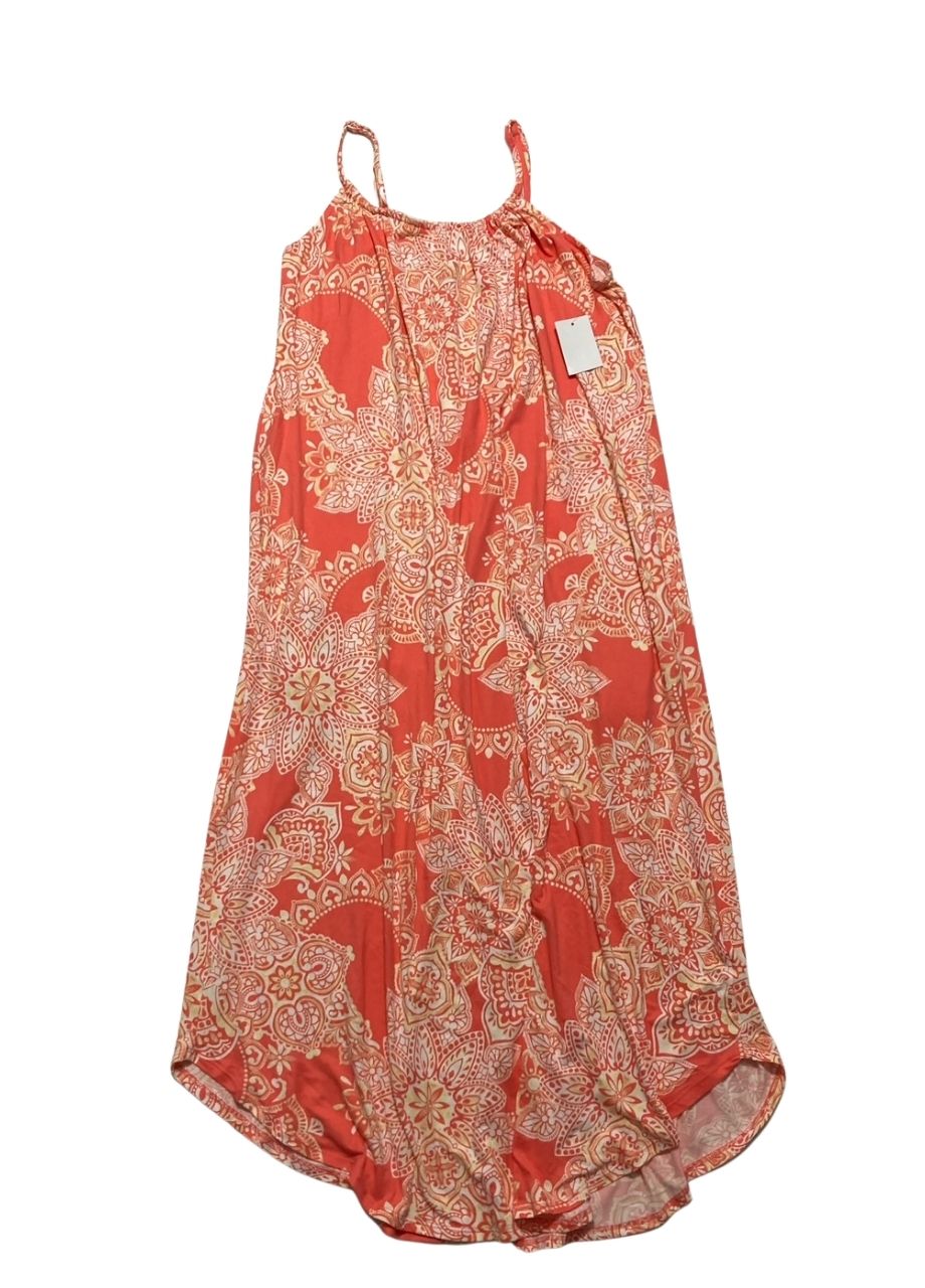 LINEA DONATELLA Coral Printed Maxi Nightgown CORAL S