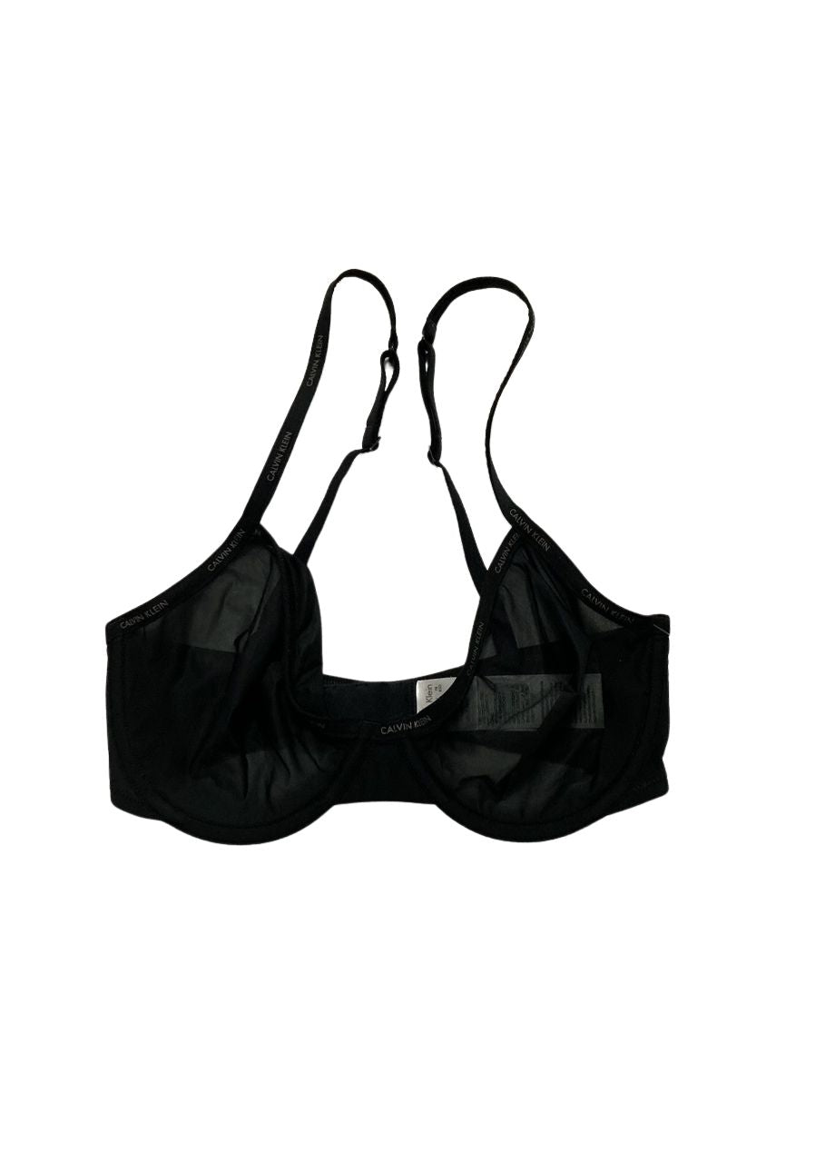 CALVIN KLEIN Sheer Marquisette Unlined Demi Bra BLACK 32D