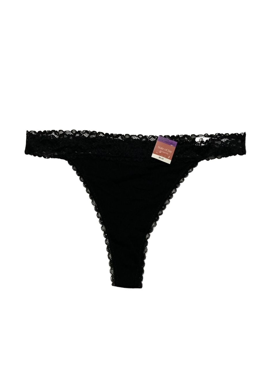 STATE OF DAY Lace Thong Underwear BLACK XXL
